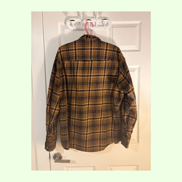 RedHead Plaid Flannel Shirt, Mustard/Brown/Grey, Size XL, 100% Cotton - Picture 3 of 3